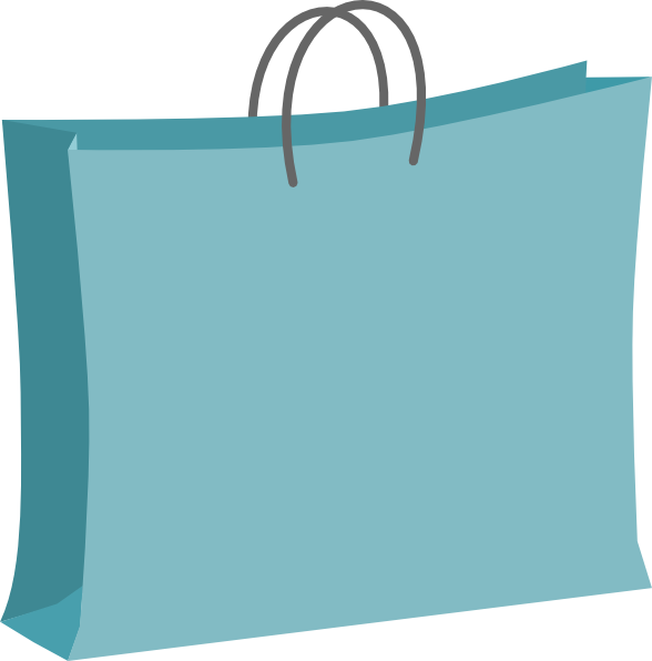 Blue Shopping Bag Graphic PNG Image