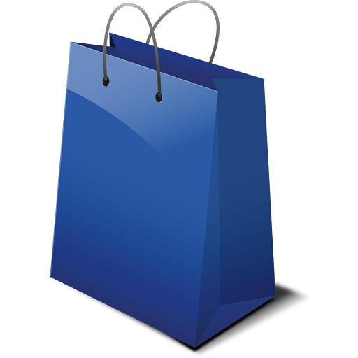 Blue Shopping Bag Icon PNG Image