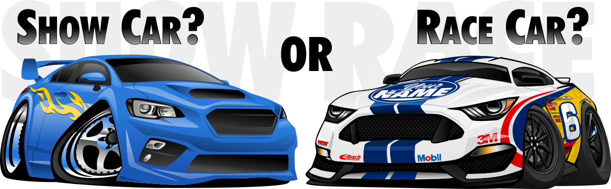 Blue Show Carand White Race Car Illustration PNG Image