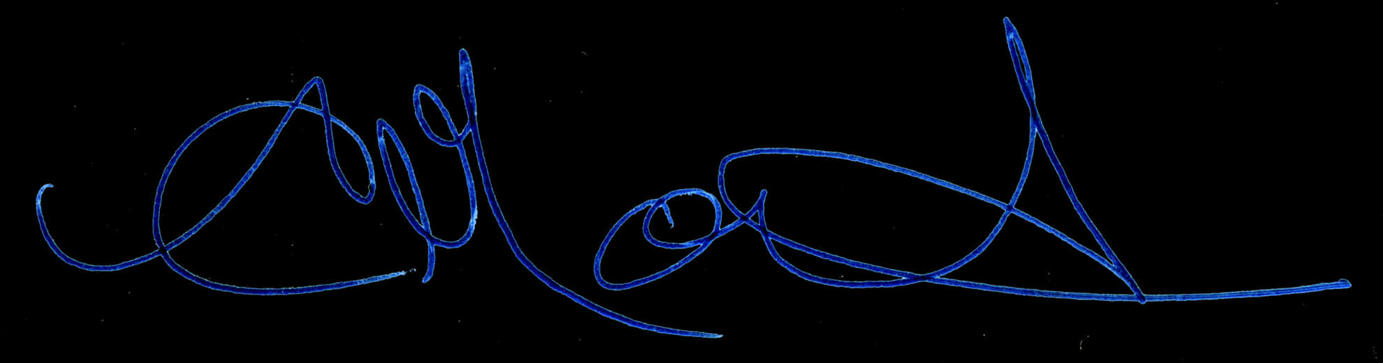 Blue Signatureson Black Background PNG Image