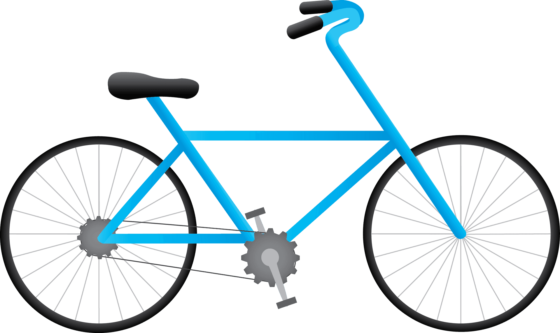 Blue Silhouette Bicycle Vector PNG Image