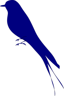 Blue Silhouette Bird PNG Image