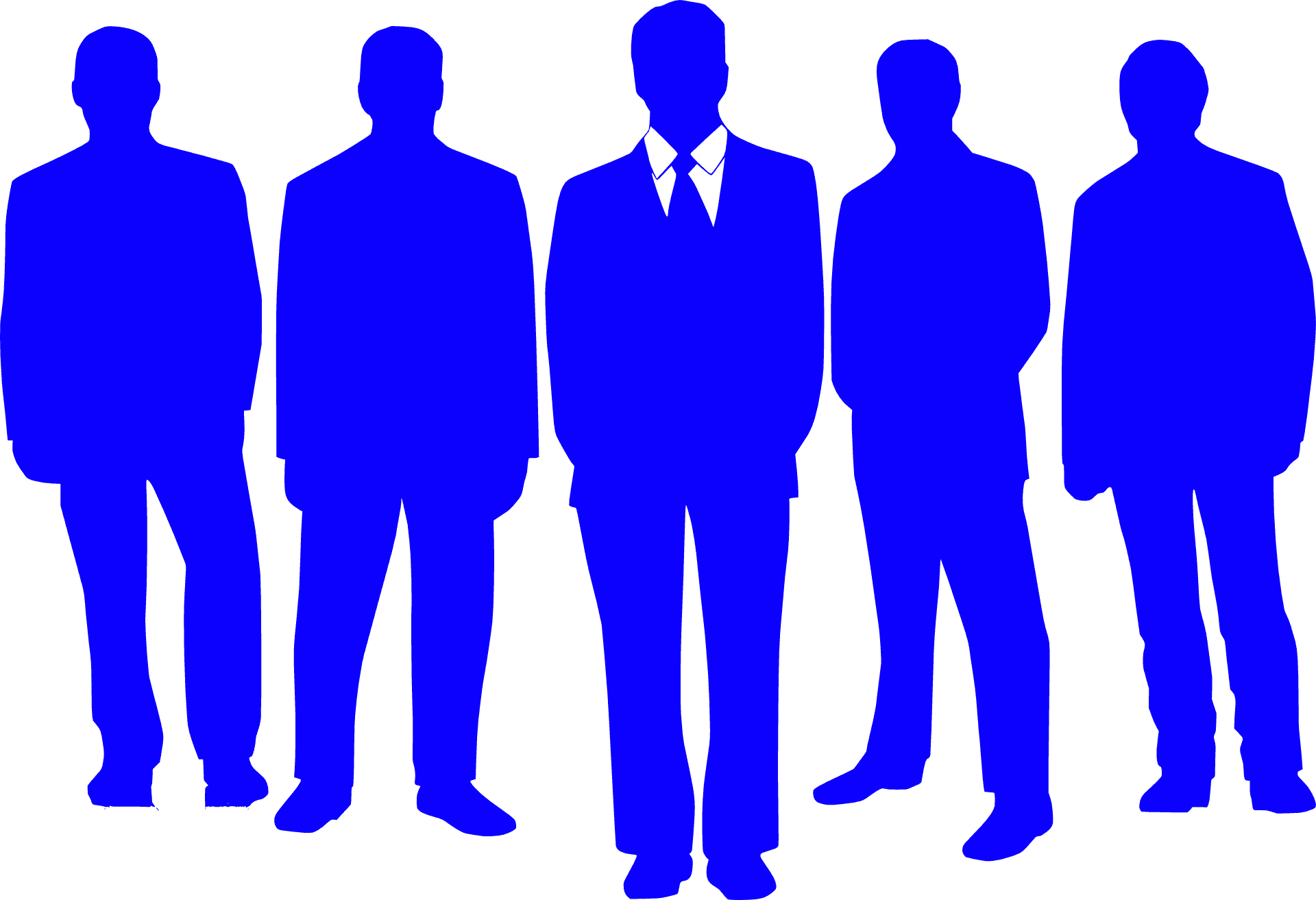 Blue Silhouette Business Team PNG Image