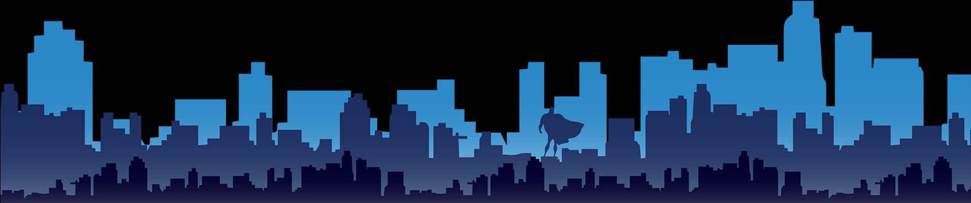 Blue Silhouette Skyline PNG Image