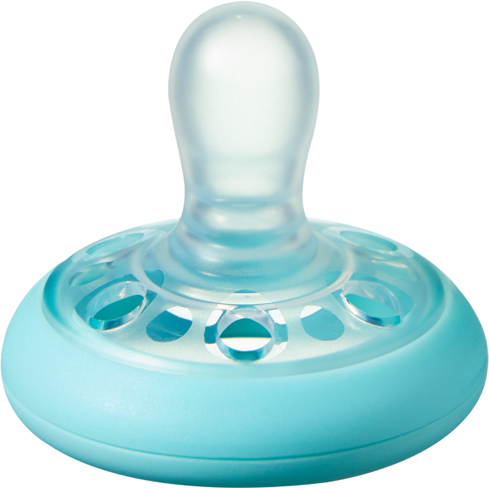 Blue Silicone Pacifier Isolated PNG Image