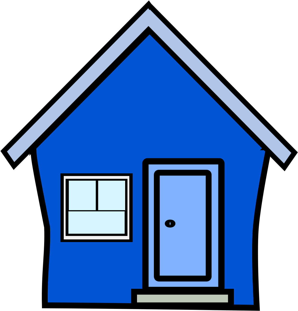 Blue Simple House Clipart PNG Image