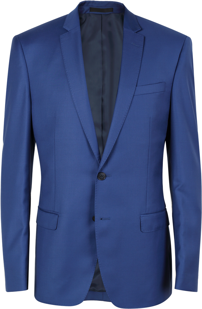 Blue Single Breasted Suit Jacket PNG Image