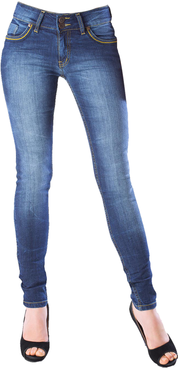 Blue Skinny Jeans Product Display PNG Image