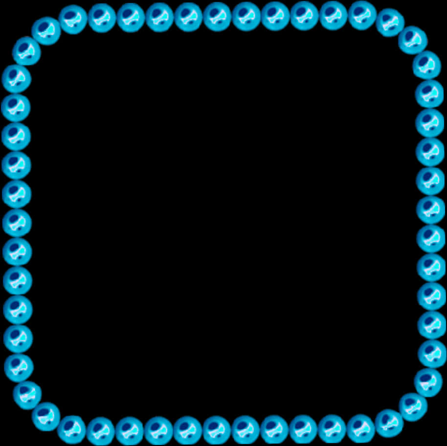 Blue Skull Frame Border PNG Image