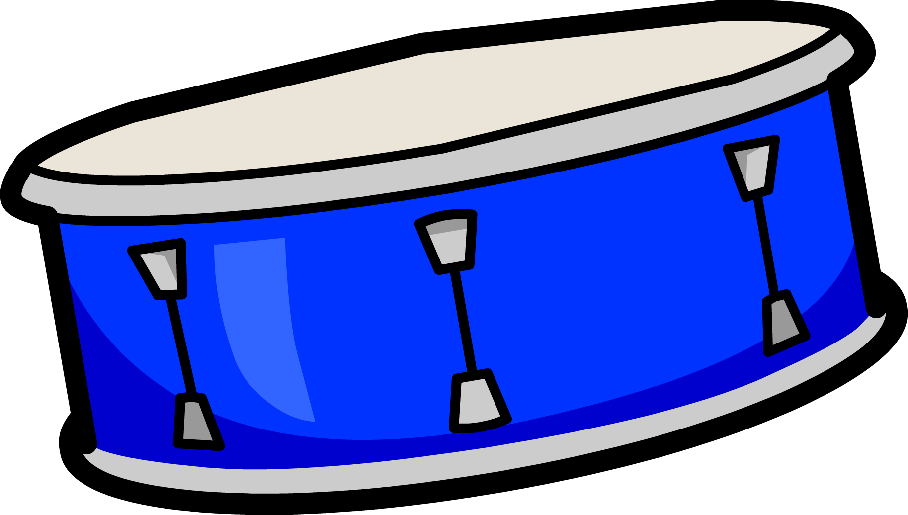 Blue Snare Drum Cartoon PNG Image