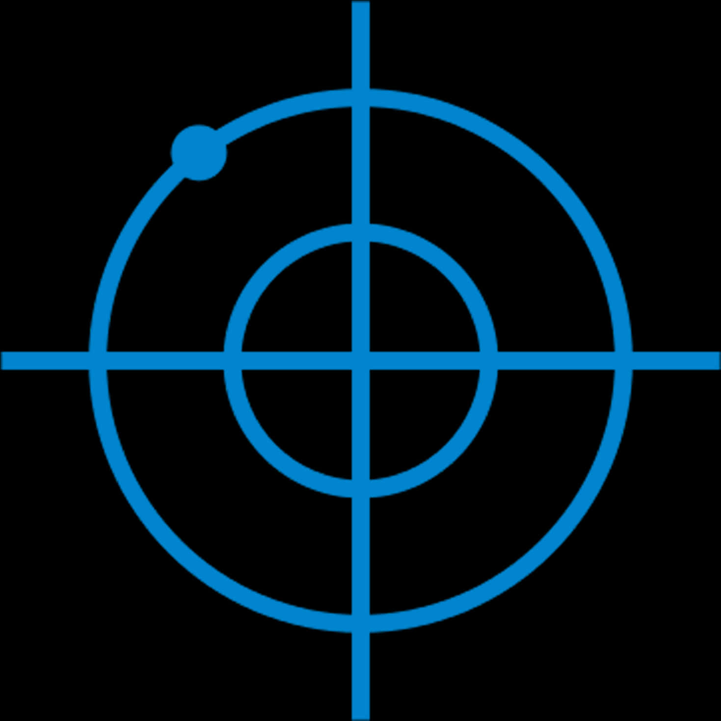 Blue Sniper Crosshair Graphic PNG Image