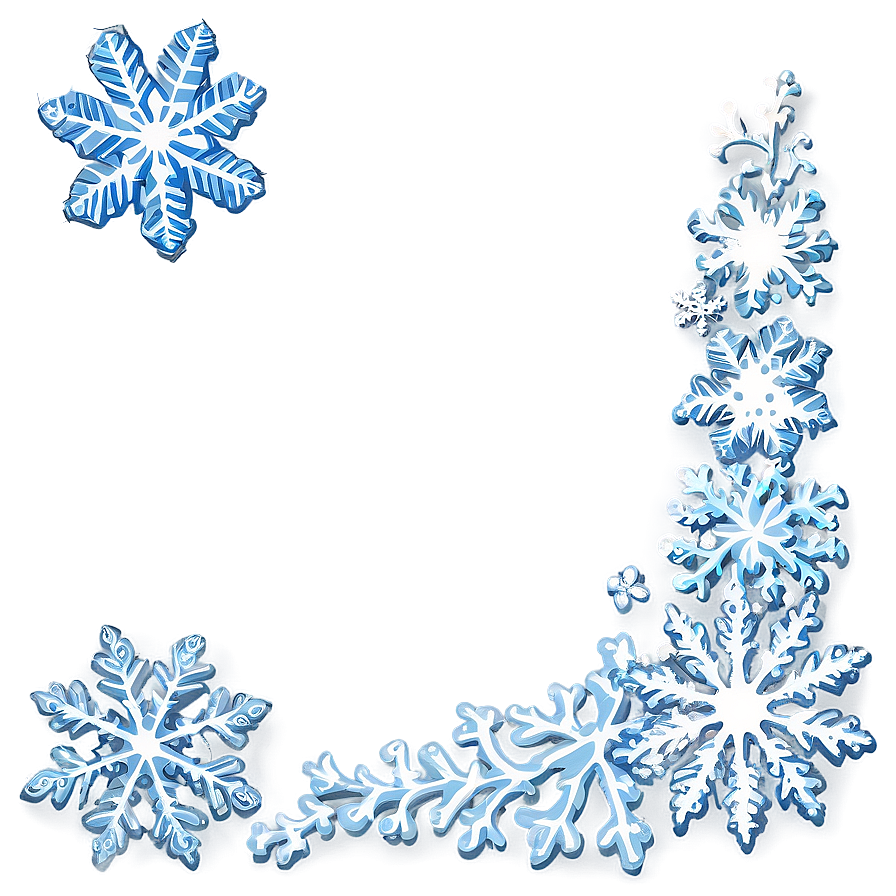 Blue Snow Border Png Ina84 PNG Image