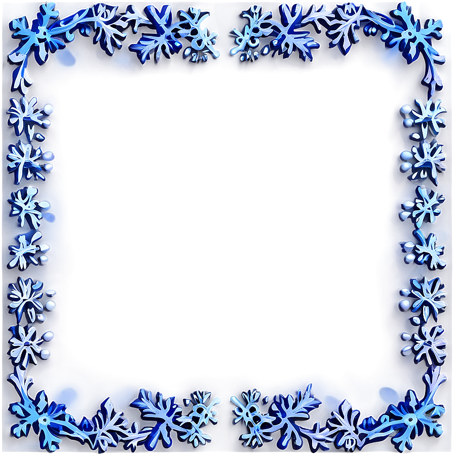 Blue Snow Border Png Uub10 PNG Image