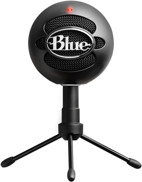 Blue Snowball Microphoneon Stand PNG Image