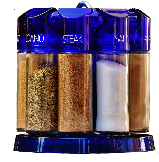 Blue Spice Rack Selection PNG Image