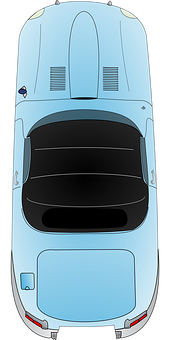 Blue Sports Car Top View PNG Image