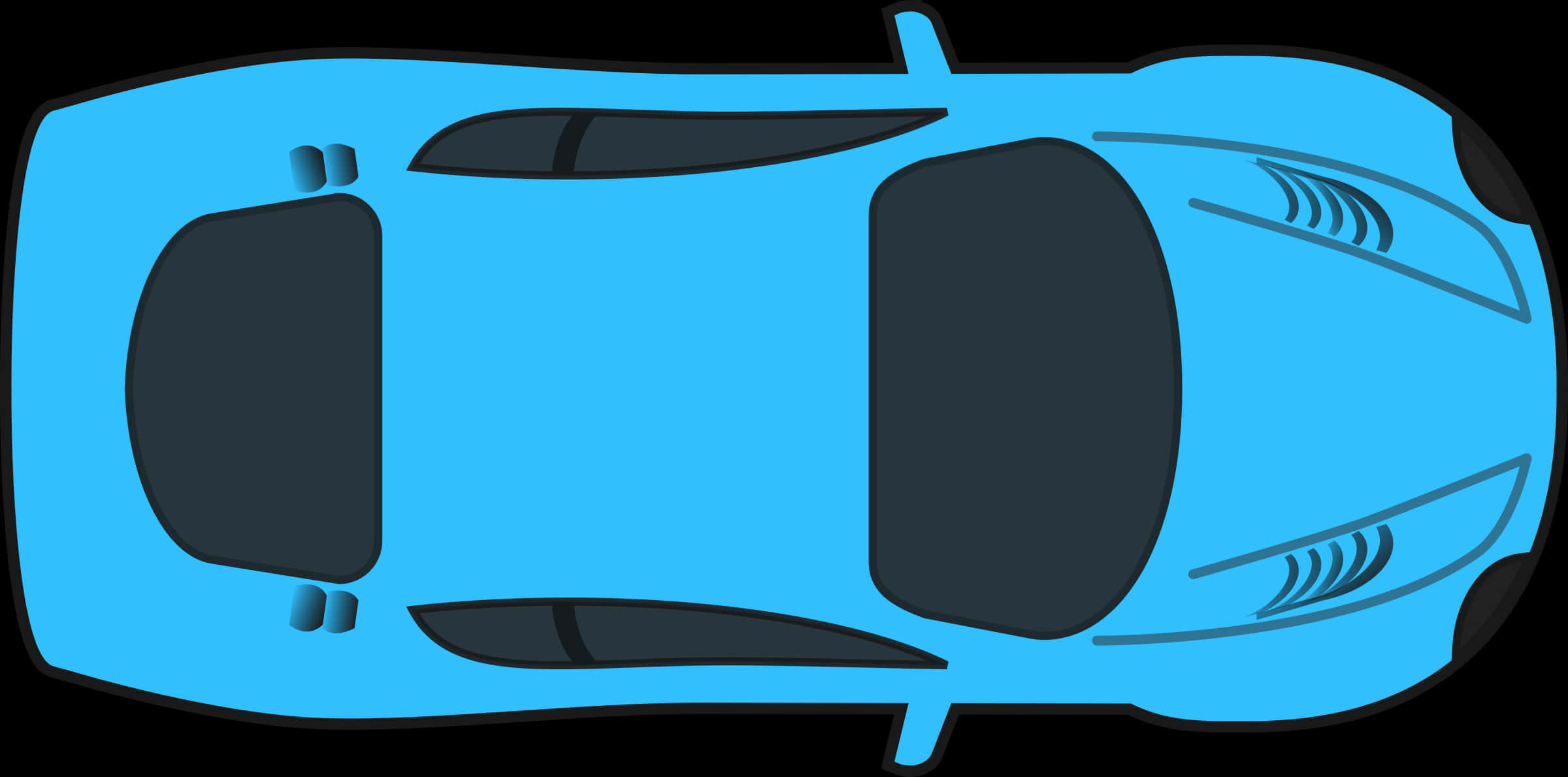 Blue_ Sports_ Car_ Top_ View_ Vector PNG Image