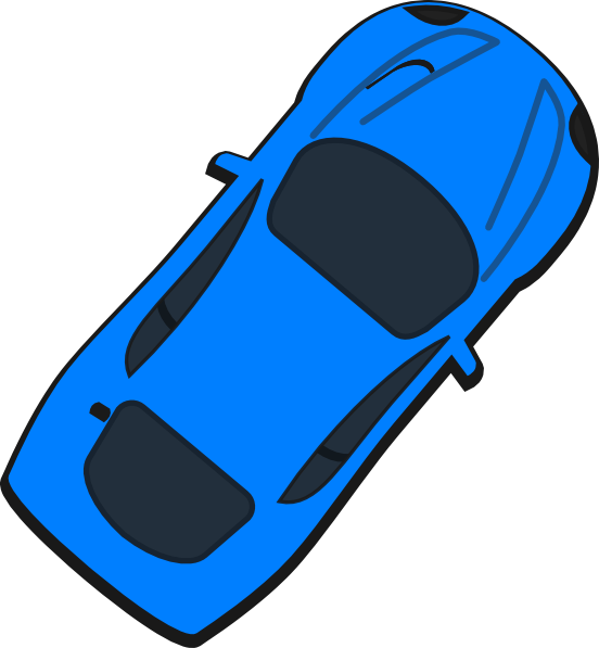 Blue Sports Car Top View PNG Image