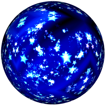 Blue Star Pattern Sphere PNG Image