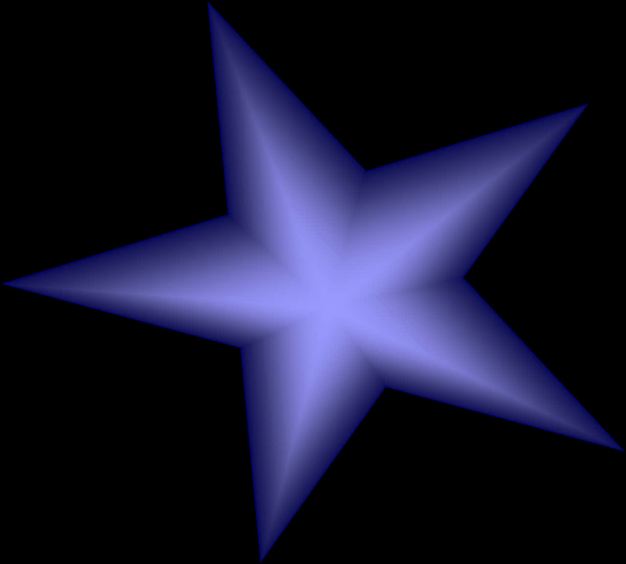 Blue Star Shapeon Black Background PNG Image