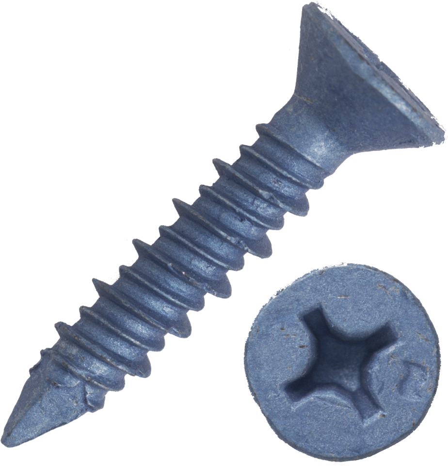 Blue Steel Phillips Head Screw PNG Image