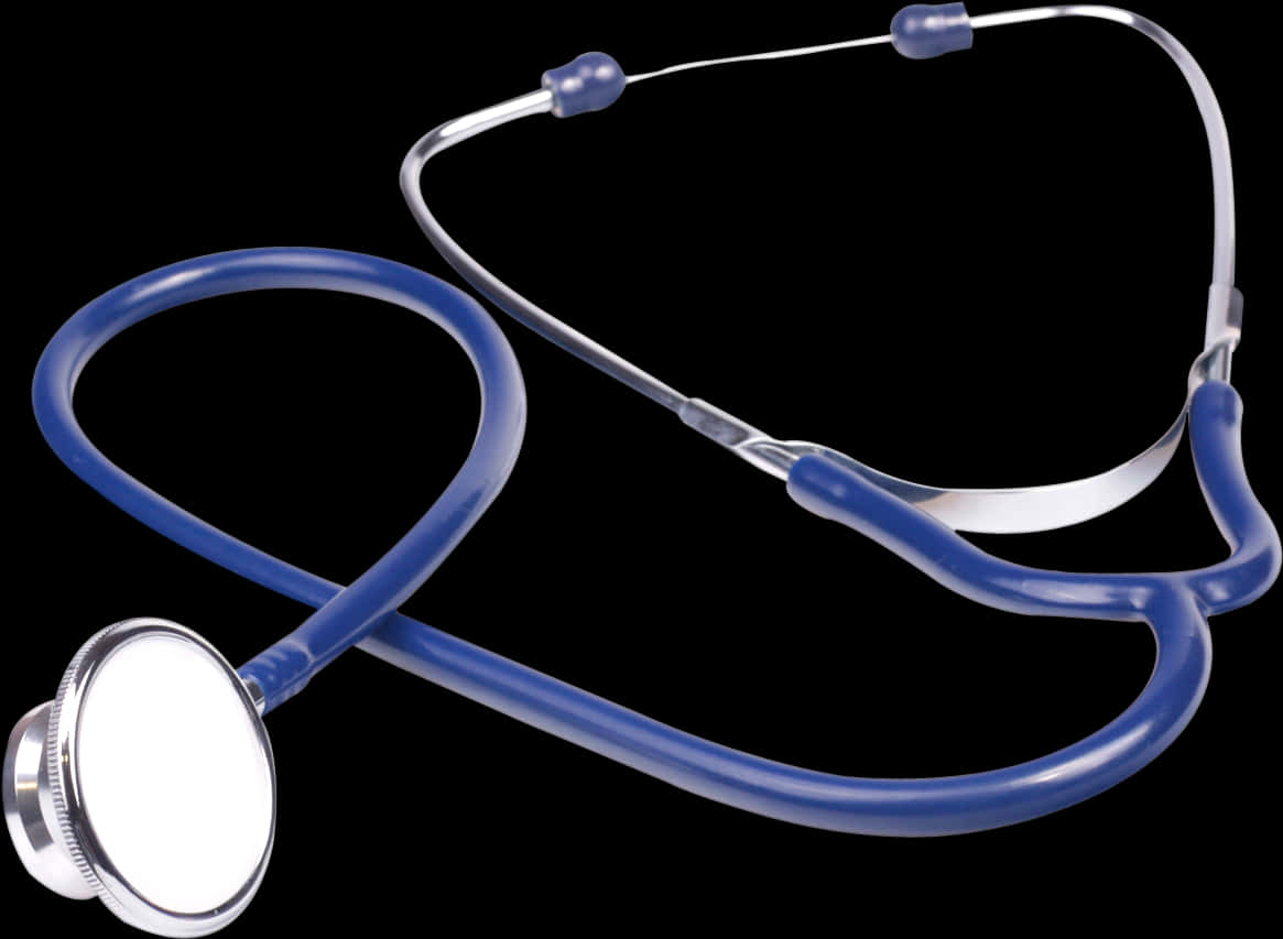 Blue Stethoscope Black Background PNG Image