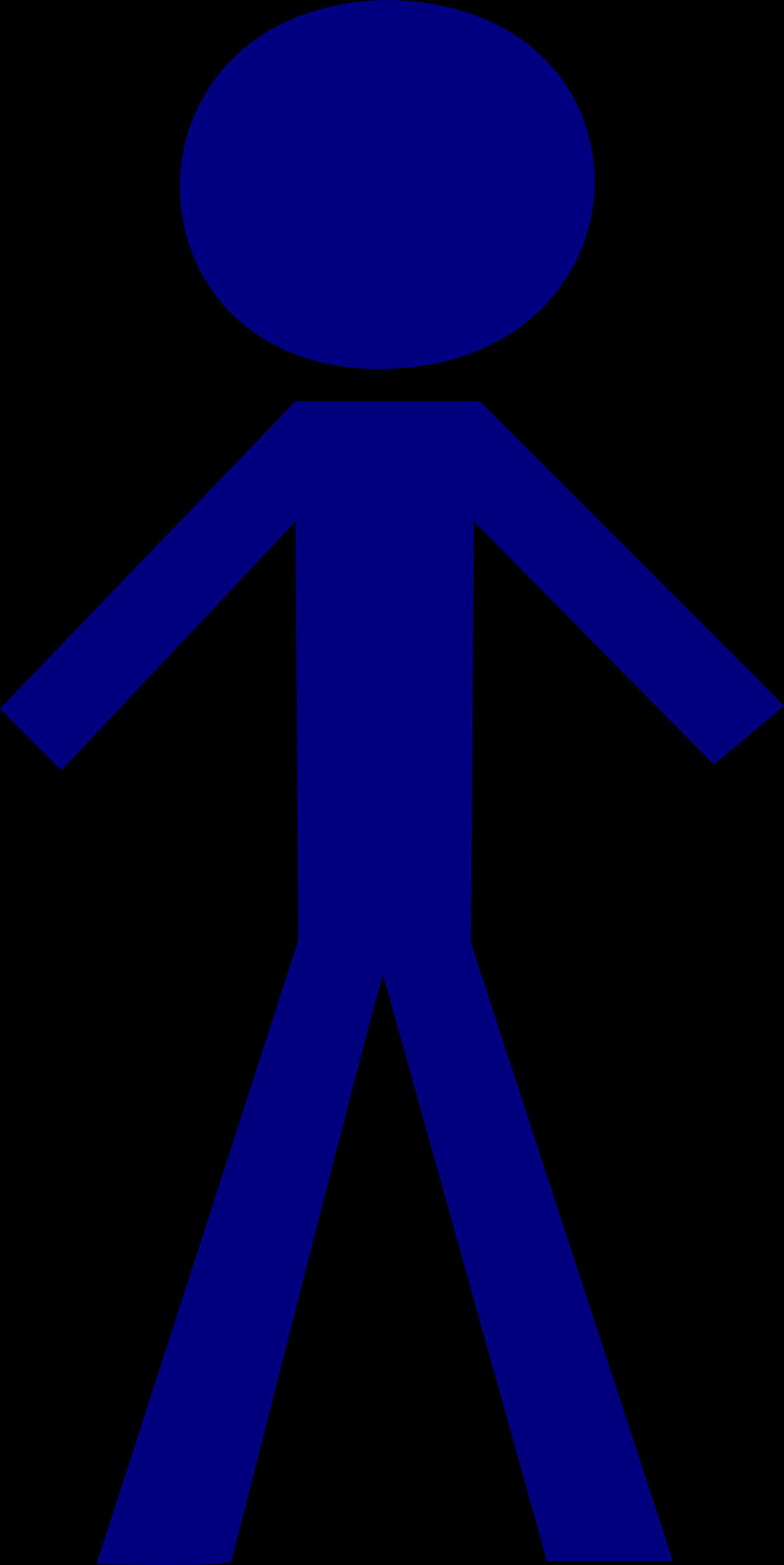 Blue Stickman Figure PNG Image