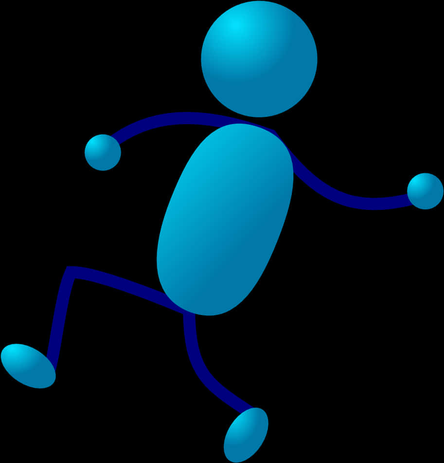 Blue Stickman Graphic PNG Image