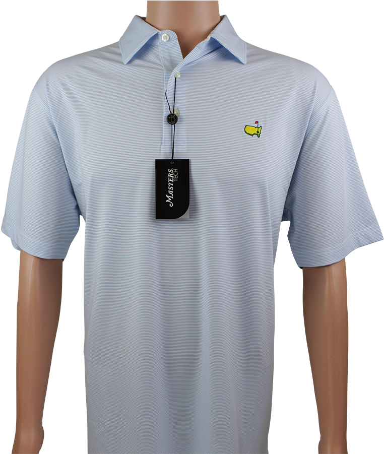 Blue Striped Polo Shirtwith Tag PNG Image