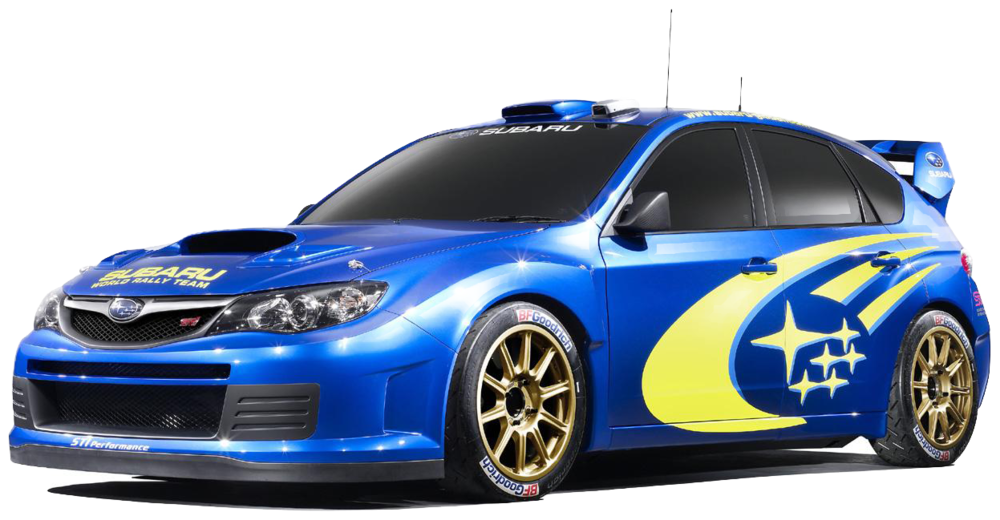 Blue Subaru Rally Car Profile PNG Image