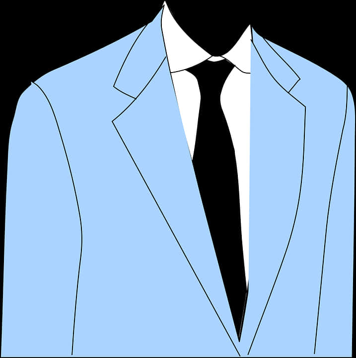 Blue Suit Illustration PNG Image