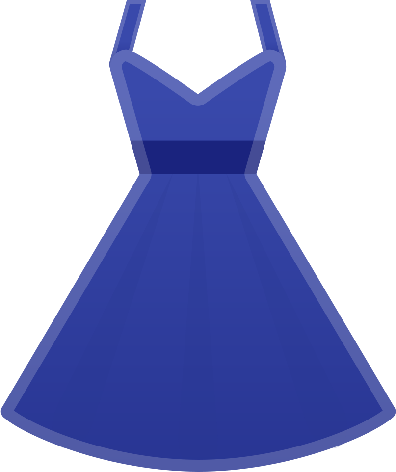 Blue Summer Dress Vector PNG Image