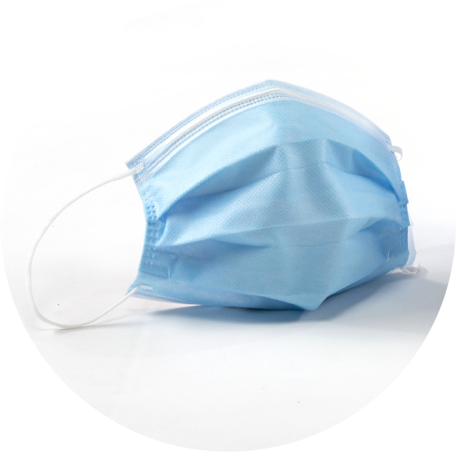 Blue Surgical Mask Side View PNG Image