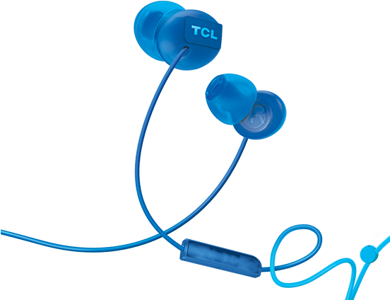 Blue T C L In Ear Headphones PNG Image