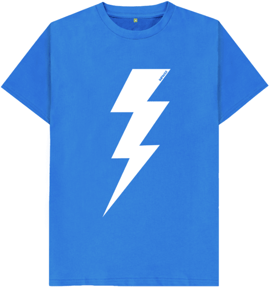 Blue T Shirt With White Lightning Bolt PNG Image