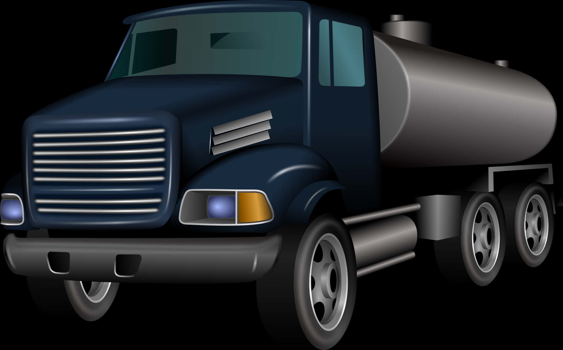 Blue Tanker Truck Illustration PNG Image