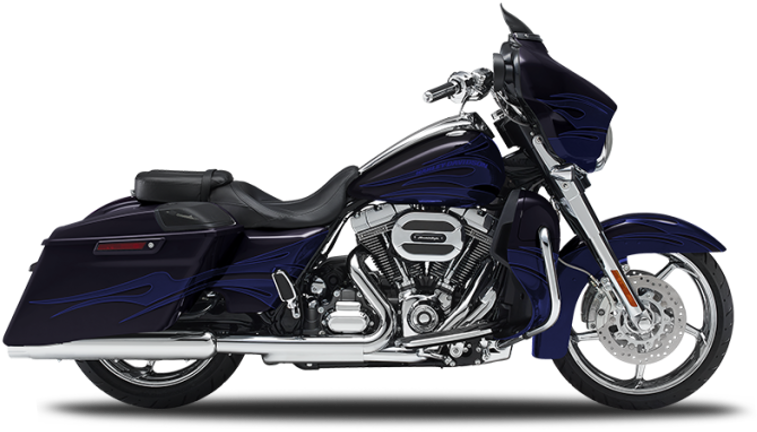 Blue Touring Motorcycle PNG Image