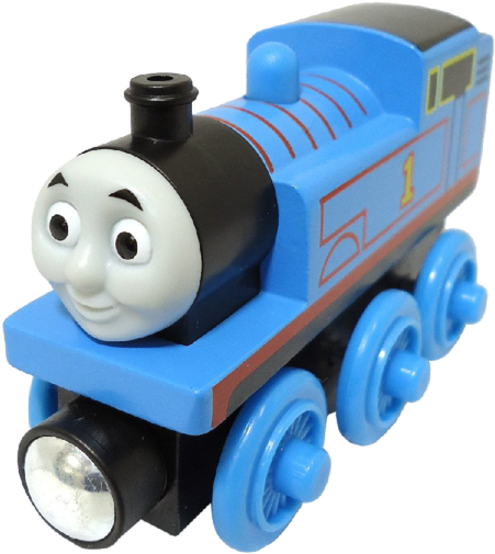 Blue Toy Train Character PNG Image