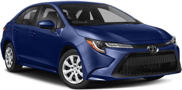 Blue Toyota Corolla Sedan Profile View PNG Image