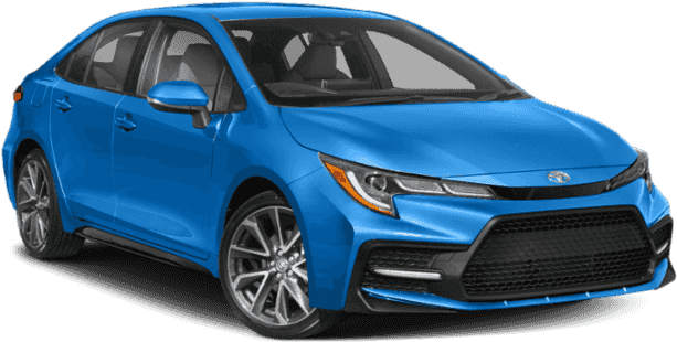 Blue Toyota Corolla Sedan Profile View PNG Image