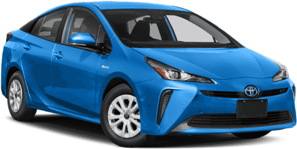 Blue Toyota Prius Hybrid Car PNG Image