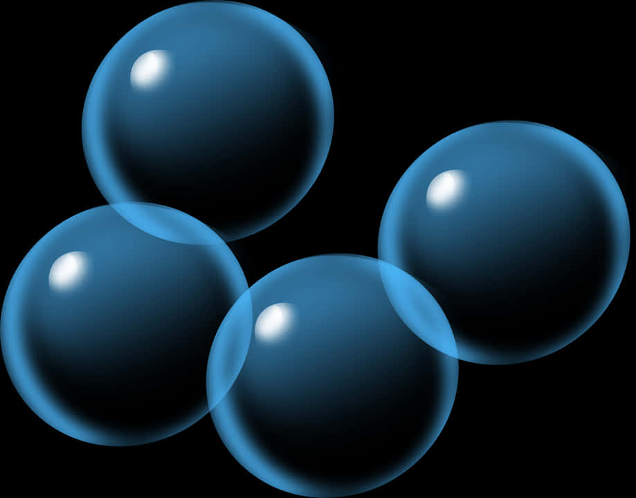 Blue Transparent Bubbles PNG Image