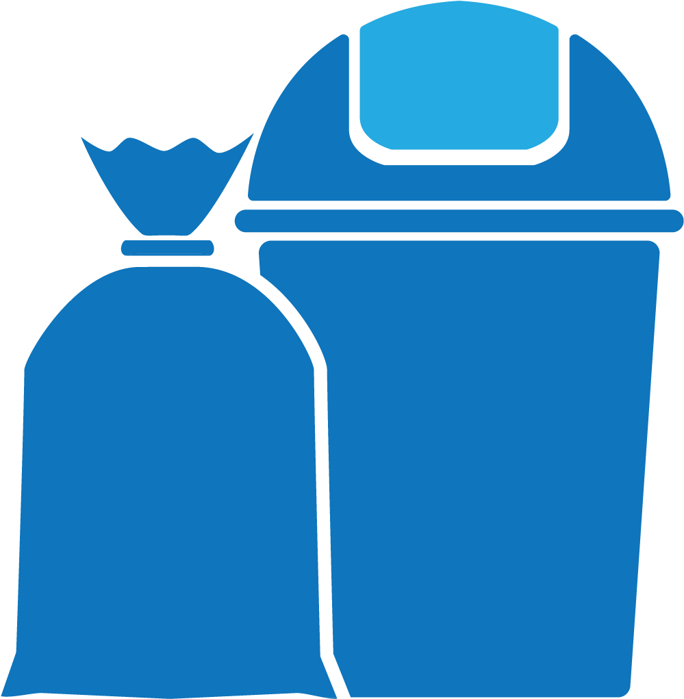 Blue Trash Binand Bag Vector PNG Image