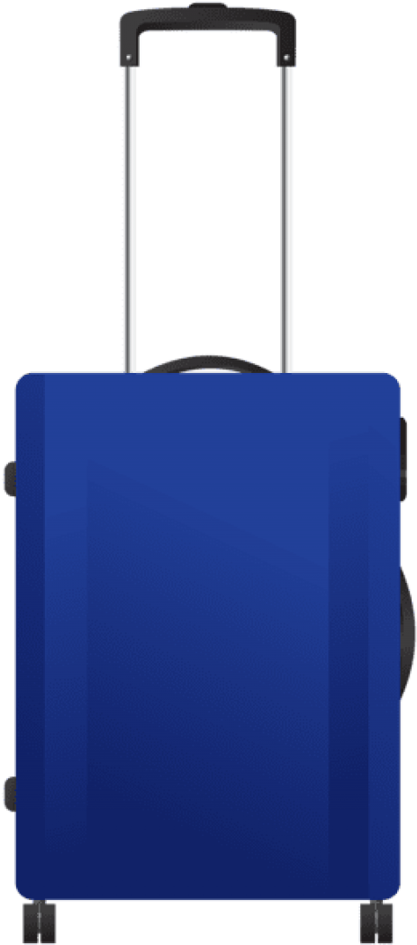 Blue Travel Suitcase PNG Image