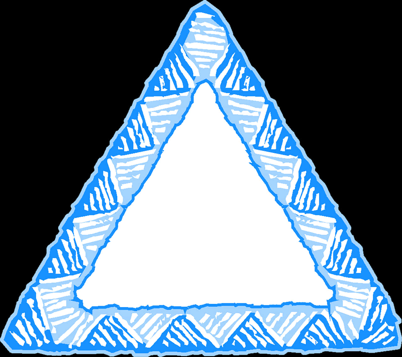 Blue Triangle Frame Design PNG Image