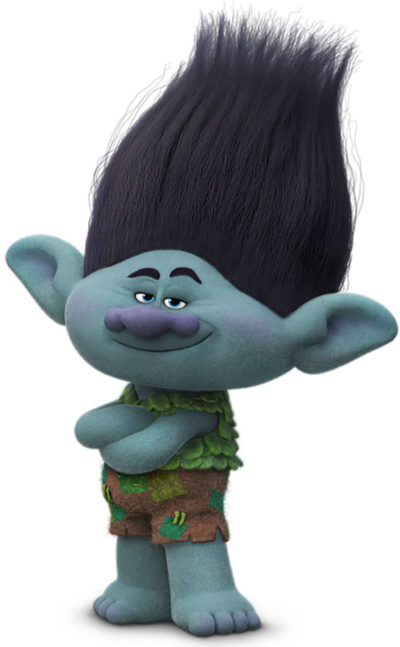 Blue Troll With Tall Hair PNG Image