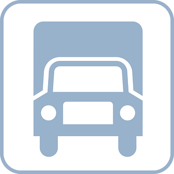 Blue Truck Sign Symbol PNG Image