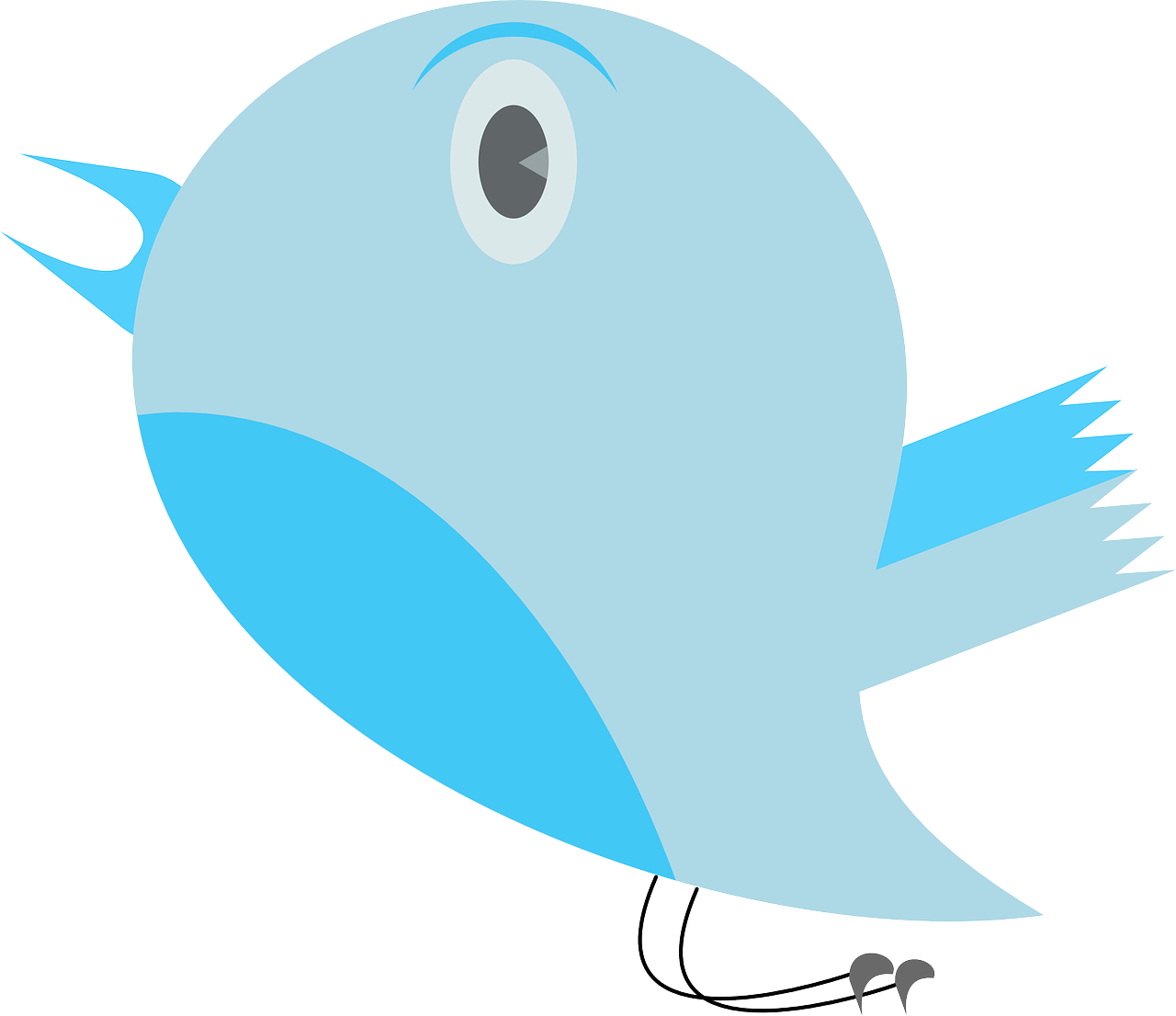 Blue Twitter Bird Illustration PNG Image