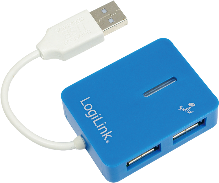 Blue U S B Hub Device PNG Image