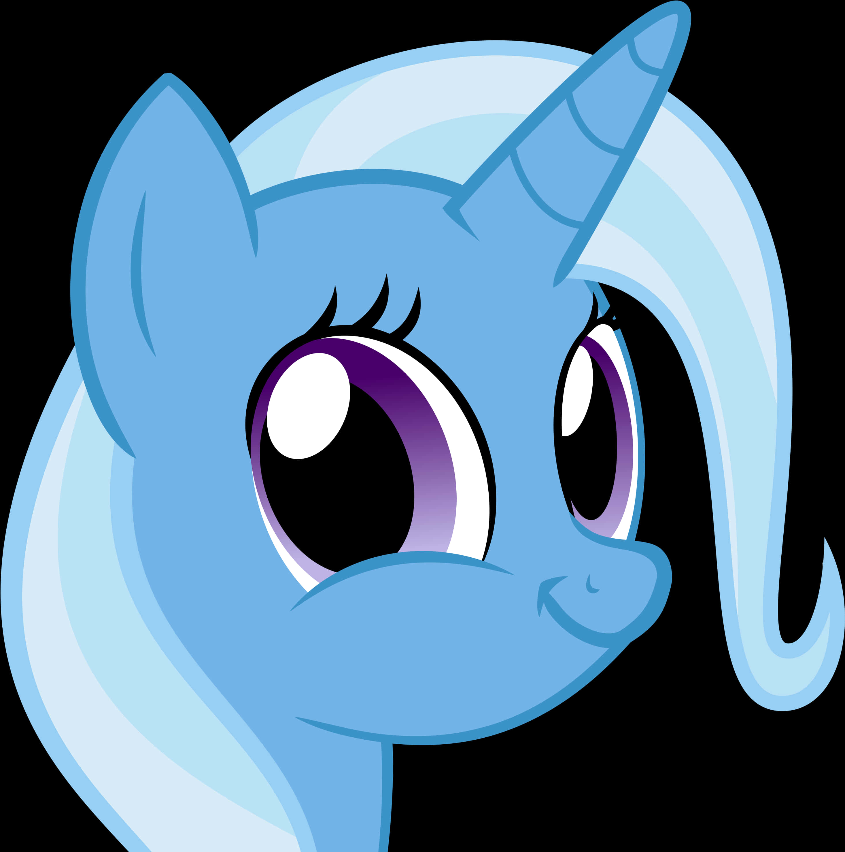 Blue Unicorn Pony Smiling PNG Image